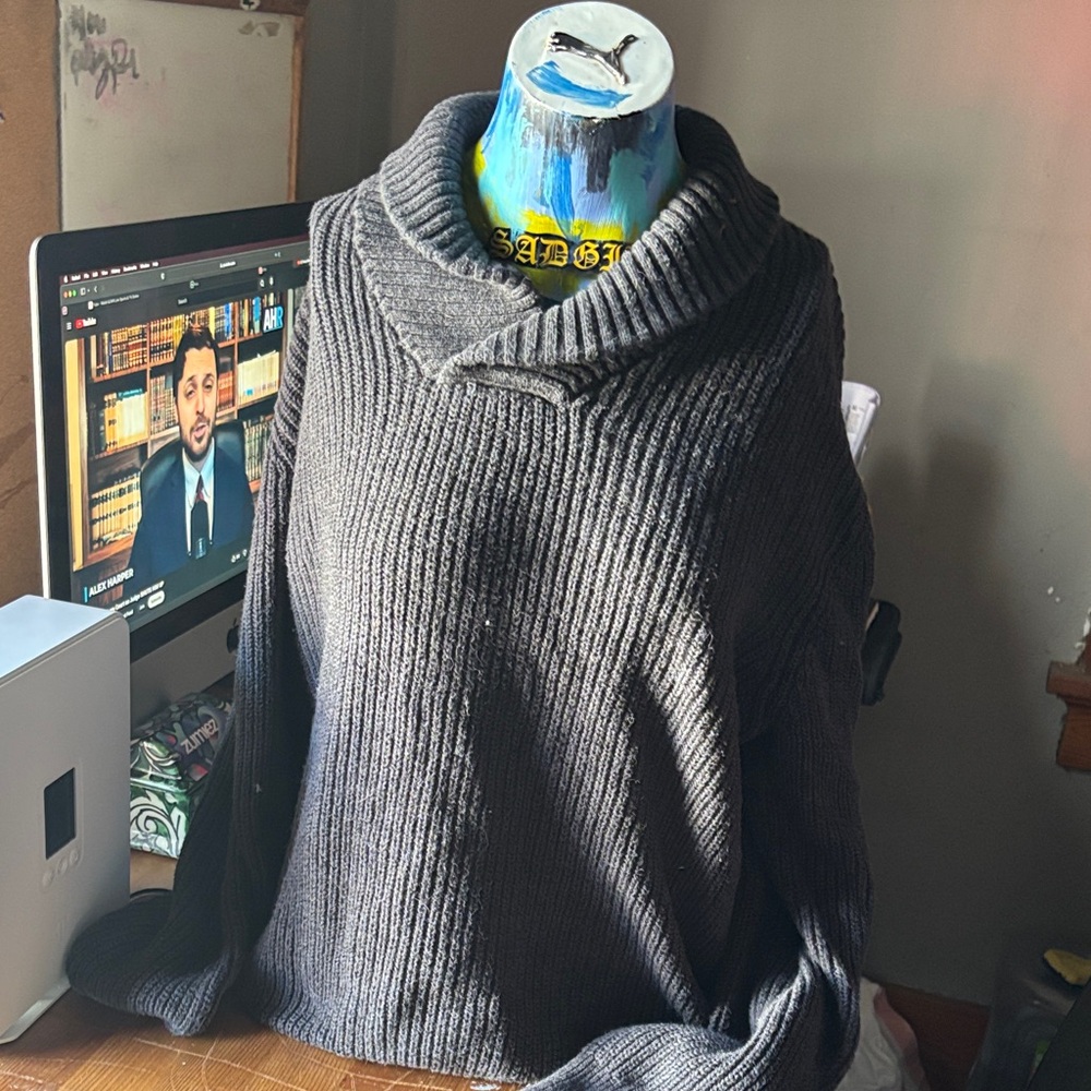 Men's Black Turtleneck Sweater
